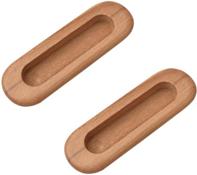 Dailygoods- Handvat - Ovaal Houten Handvatten - Verzonken Ontwerp - Schuifdeur/Kastdeur - Duurzaam Beukenhout - Comfortabele Grip - Deurgreep