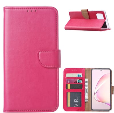 Hoesje Geschikt Voor Samsung Galaxy Note 10 Lite Hoesje met Pasjeshouder - Roze/Pink