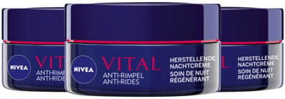 NIVEA Vital Nachtcrème Herstellend - 3 x 50 ml - Voordeelverpakking