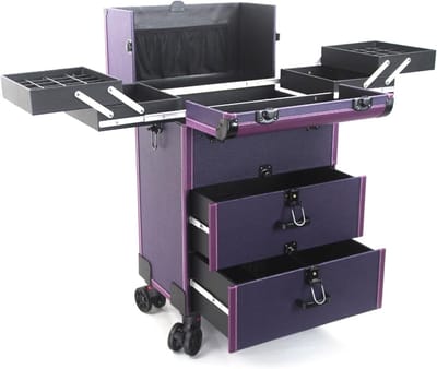 Beauty Trolley - Make-up Koffer - Professionele Make-up - Aluminium Frame - 37x24cm - Zwart