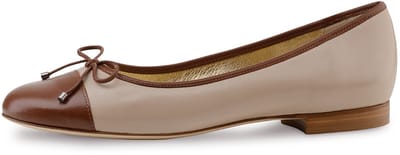 Werner Kern Beth Ballerina's Dames - Instappers - Casual damesschoenen - Bruin/Beige Leer - Lage hak 1,5 cm - Lederen Zool - Werner Kern Ballerinas - Beige bruin - 42