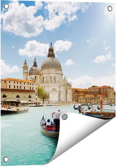 Gards Tuinposter Basiliek San Marco in Veneti� op het Water - 40x50 cm - Tuindoek - Tuindecoratie - Wanddecoratie buiten - Tuinschilderij