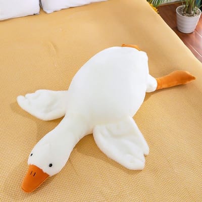 Trendy 37/50/55/90/130CM Grappige Gans Knuffel Zachte Eend Pluche Speelgoed Slaapkussen Bankkussen Kinderen Vriendin Verjaardagscadeau white