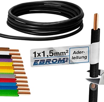 Aderleiding PVC - Enkele Draad Stijf - 1,5 mm² - Verkrijgbaar in Diverse Lengtes van 10 tot 100 Meter - Ideaal voor Installatie en Bedrading