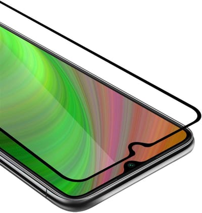Cadorabo Screenprotector geschikt voor Xiaomi RedMi NOTE 8T Volledig scherm pantserfolie Beschermfolie in TRANSPARANT met ZWART - Gehard (Tempered) display beschermglas in 9H hardheid met 3D Touch