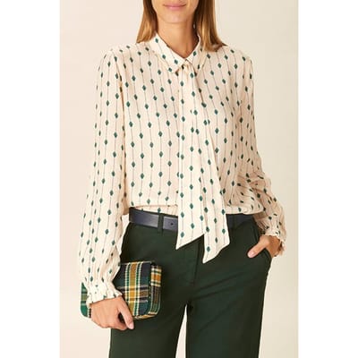 River Woods Viscose Tie Shirt In White Größe: 34 | Blusen Outlet | Damen | Weiß