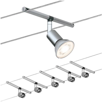 Paulmann Kabelsysteem Salt - 5x10W - GU5.3 Fitting - 1000x160x500 cm - Chroom Mat