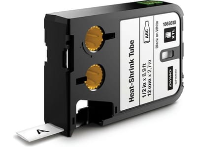 DYMO 1868810 XTL tape krimpkous zwart op wit 12mm (origineel)