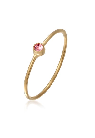 Elli - Ring - Dames filigraan met kristallen groen in 925 sterling zilver verguld - Dames
