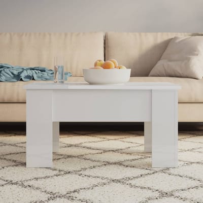 vidaXL Salontafel 79x49x41 cm bewerkt hout hoogglans wit