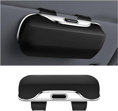 Autobrillenkoker - Brillenkoker - Zonnebrillenkoker - Autobrilclip - Autozonneklep Zonnebrilhouder - Beschermende autobrillen opbergdooshaak - Zachte autobrillen opbergdoos accessoire - Geschikt voor SUV's, auto's en vrachtwagens - Zwart