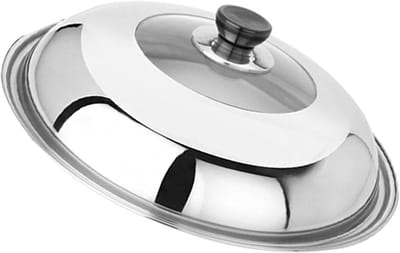 Universeel Pandeksel - Kookgerei Deksel - Koken en Sudderen - Hittebestendige Handgreep - 38 cm - Zilver