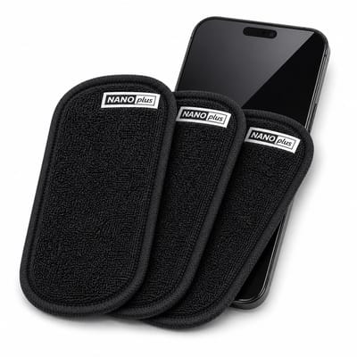 Nano Plus Microvezel Doekjes – Reinigingsdoekjes voor Telefoon, Bril & Laptop – Streeploos Schoon – 3 Stuks - Zwart