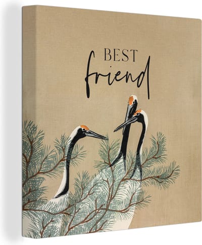 Canvas Schilderij Best friend - Quotes - Spreuken - Vrienden - 20x20 cm - Wanddecoratie