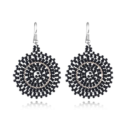 Carise Circle Oorbellen - Zwart | 5,3 x 3,5 cm | Bijoux/Kraaltjes | Fashion Favorite