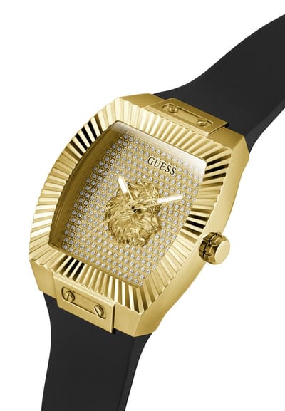 Guess Phoenix Analoge Kwartshorloge Zwart Kast Gemaakt Van 100% Roestvrij Staal En Een Armband Van 100% Siliconen 43 GW1066G2, GW1066G3