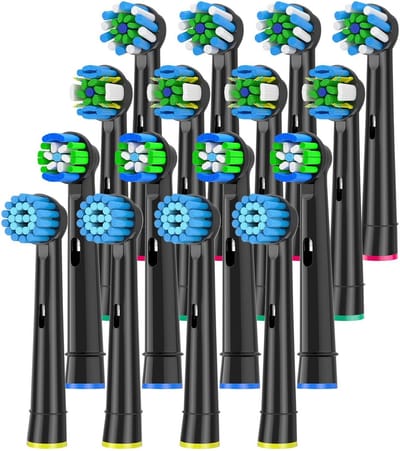 Geschikt voor Opzetborstels compatibel met Braun Oral B elektrische tandenborstel, vervangende opzetborstels geschikt voor Oral B Vitality Pro Smart Genius Teen Kids Series elektrische tandenborstel 16 stuks
