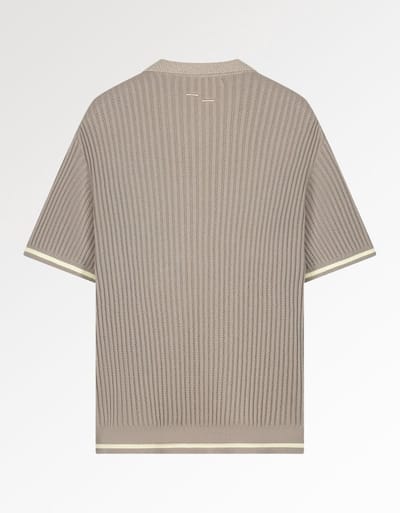 Filling Pieces - Shirt Taupe Filling Pieces 422670500246 Polos Taupe Knit Polo Boucle