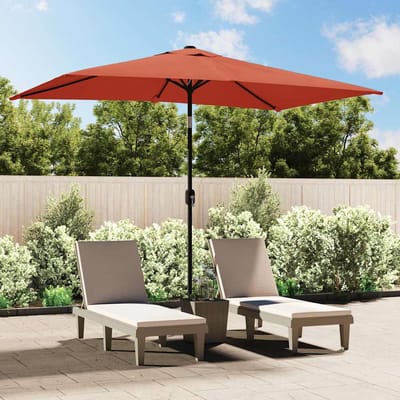 vidaXL - Parasol - met - metalen - paal - 300x200 - cm - terracotta