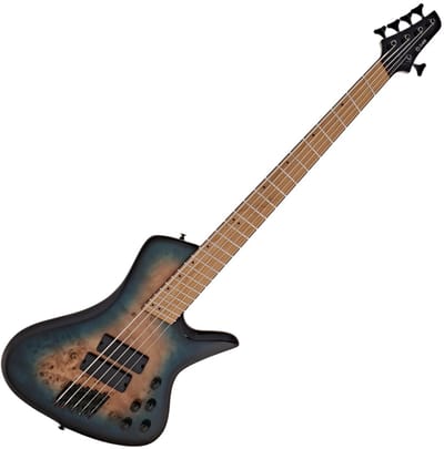 G4M 972 Fanned Fret 5-snarige Basgitaar, Blue Burl Burst