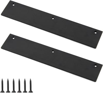 SeeRaphee 35cm Massief Aluminiumlegering Decoratieve Plaat Zwarte Achterplaat Deuren Kick Plate Onzichtbare Handvat Vingerrand voor Garderobe Kast (2 stuks)