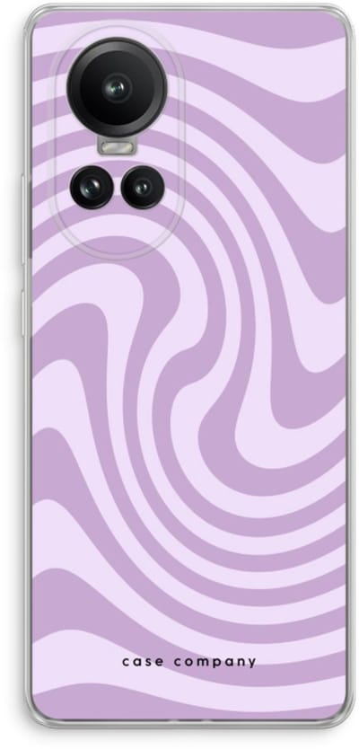 Case Company® - Hoesje geschikt voor Oppo Reno 10 Pro hoesje - Swirl Paars - Soft Cover Telefoonhoesje - Bescherming aan alle Kanten en Schermrand