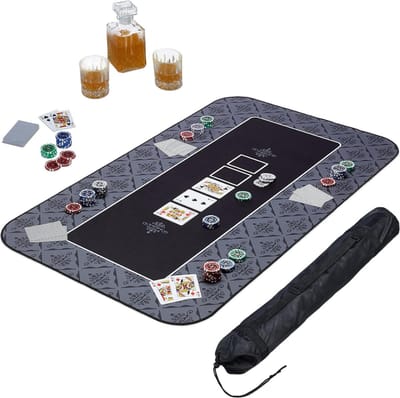 Pokermat - Pokerset met Opbergtas - Poker Set - 100 x 60 - Texas Hold'em
