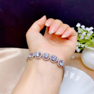 Echte Moissaniet D Vvs Dames Armband 925 Puur Zilver Diamanten Armband Laatste Stijl Promotie wit
