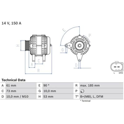 Driefasige generator BOSCH 0 986 048 921