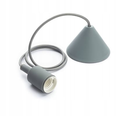 Grijze hanglamp E27 siliconen snoer 1m