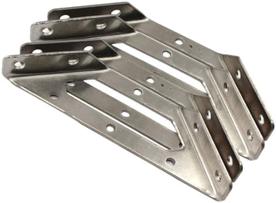 Dailygoods- Hoekhouder Driehoekig - Roestvrij Staal 304 - 6 Stuks - Plankondersteuning - Corrosiebestendig - Waterdicht - Hoekbeugel