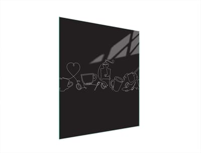 TMK ArtDeko 45x52cm - Snijplank - Zwart - Glas - Hygiënisch