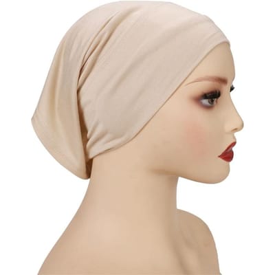 Katoen Modal Binnenste Hijab Onderkap Moslim Turban Islam Onderdoek Hijab Kapje Zacht Rekbaar Hijabs Buisvormige Kap Turbante Mujer Hoed beige