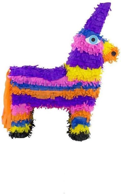 Ezel pinata - gekleurd - 55 x 41 cm - dieren pinata - Pinata feest/verjaardag accessoires voor kinderen