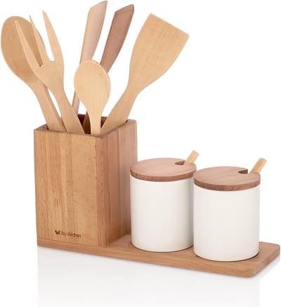 keuken set - 90 x 285 x 140 mm - porseleinen voorraadpotten - luchtdichte sluiting - SnelShoppen