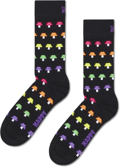Happy Socks Mushroom Stripe Sock - unisex sokken - zwart - Unisex - Maat: 41 - 46
