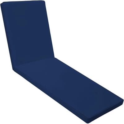 Chaise loungekussens voor buiten, 180 x 55 x 7,6 cm, waterdichte vervangende zitkussens voor tuinmeubilair (blauw, 1 stuks)