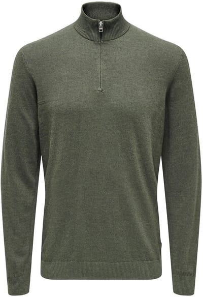 ONLY & SONS - ONSLOUI REG 12 MEL HALF ZIP KNIT NOOS Heren Trui