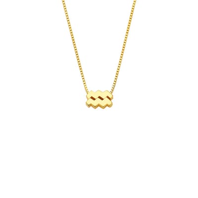 Isabel Bernard Étoiles d’Or Aquarius 14 Carat Gold Venetian Necklace With Horoscope IB340188