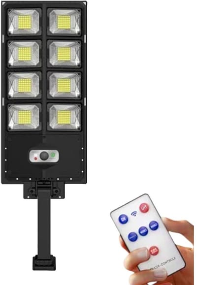 GELLDG Lampes Solaires d'Extérieur - LED Lampadaire Énergie Solaire - 48x16,5cm - Waterdicht met Bewegingssensor en Afstandsbediening - Geschikt voor Tuin, Oprit en Landschapverlichting - Metaal - 1 Stuk