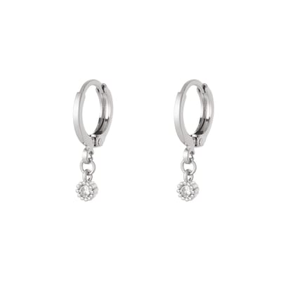 Bijoutheek Oorringen Zirkonia Crystal (10,12,15MM) Zilver