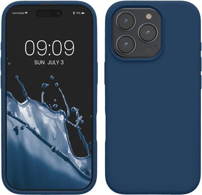 kwmobile telefoonhoesje geschikt voor Apple iPhone 16 Pro Max - Hoesje met siliconen coating - Smartphone case in marineblauw