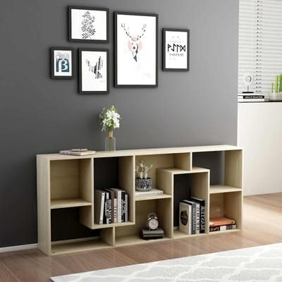 vidaXL - Boekenkast - 67x24x161 - cm - bewerkt - hout - sonoma - eikenkleurig