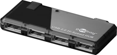 Goobay USB hub met 4 poorten - USB2.0 - busgevoed / zwart - 0,40 meter