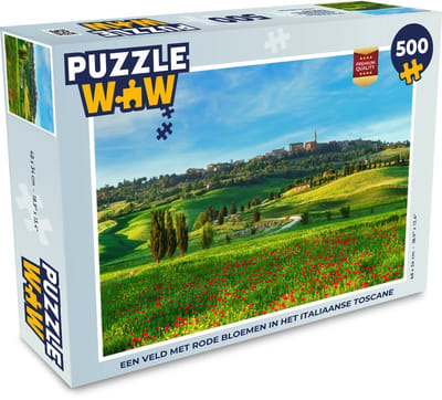 Puzzel Toscane - Landschap - Bloemen - Legpuzzel - Puzzel 500 stukjes