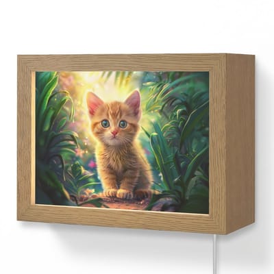 Wandlamp 20x15 cm - Oplaadbaar - Kat - Huisdier - Natuur - Wandlampen binnen woonkamer - Slaapkamer lamp met kabel - Decoratieve nachtlamp - Vloerlamp snoer