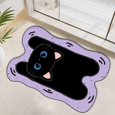 Ins Vent Dessin Animé Salle de Bain Diatomée Boue Tapis de Sol Doux Tapis de Porte de Toilette Tapis de Pied Absorbant Antidérapant pour Toilette [40 * 60cm] Diatom Mud gray
