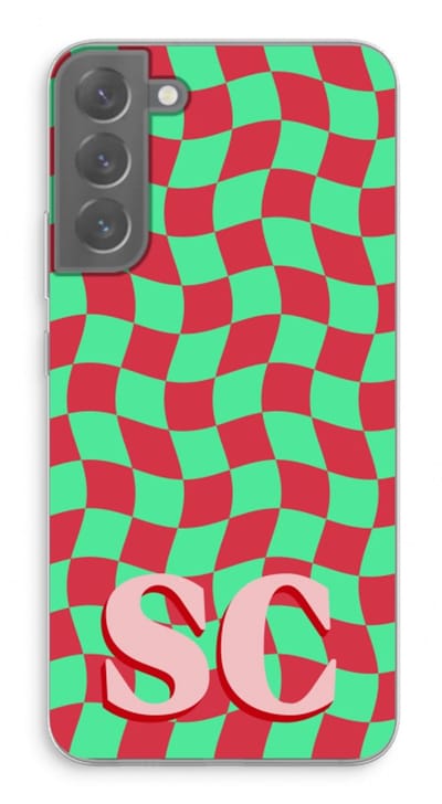 Gepersonaliseerd - Case Company® - Hoesje geschikt voor Samsung Galaxy S22 Plus hoesje - Grid Monogram - Soft Cover Telefoonhoesje - Bescherming aan alle Kanten en Schermrand