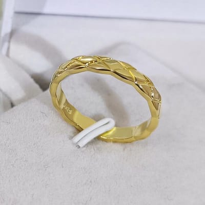 Europese en Amerikaanse Stijl Eenvoudig Verguld Koppel Eenvoudige Cirkel Ins Tide Diamant Ring No. 7 gray