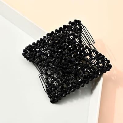Peigne à cheveux tendance pour chignon, perles magiques, élastiques, doubles bandes, épingle à cheveux, queue de cheval, accessoires pour cheveux, bandes de coiffure noir